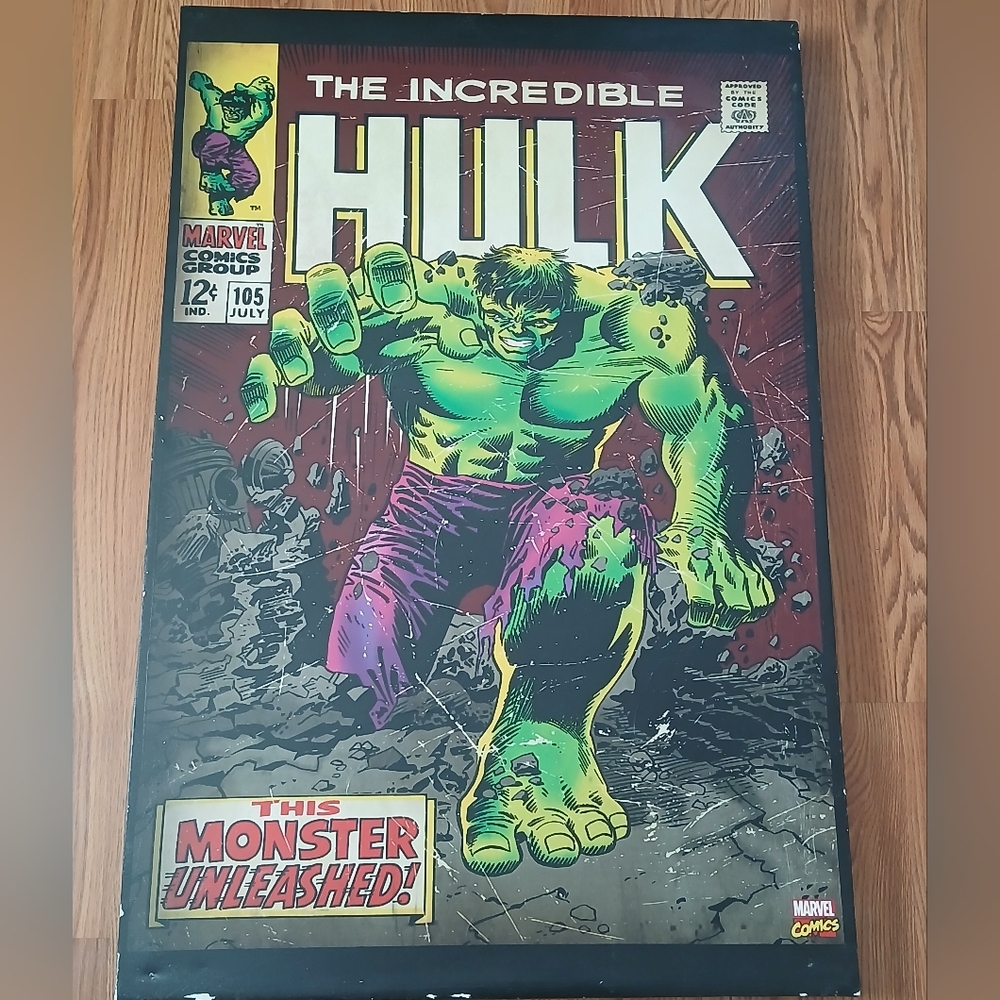 The‎ Incredible Hulk Marvel Comic Canvas Painting 24x36 Inches